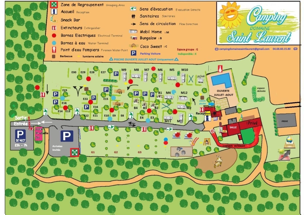 Plan du camping